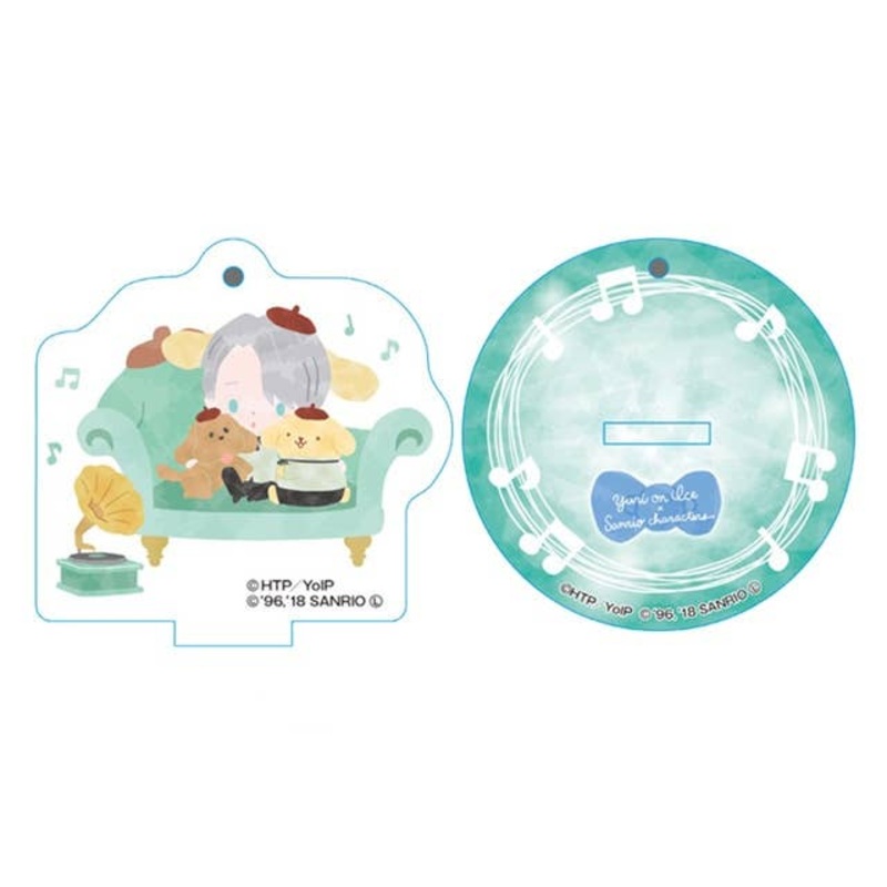 Yuri on Ice x Sanrio Characters Standing Acrylic Keychain Victor Nikiforov x Pompompurin
