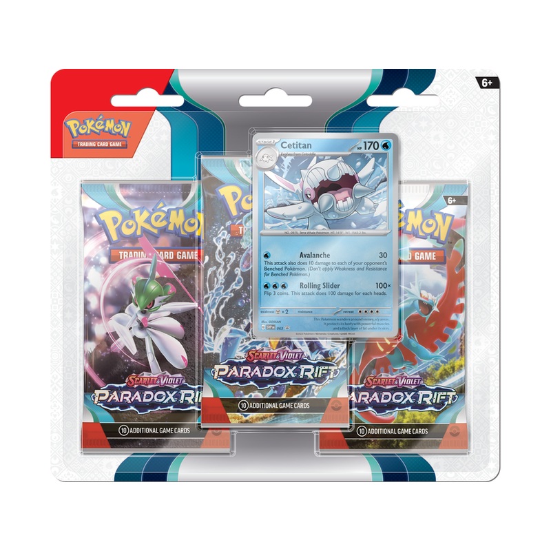 Pokemon – Scarlet and Violet – Paradox Rift – 3 Pack Blister – Cetitan