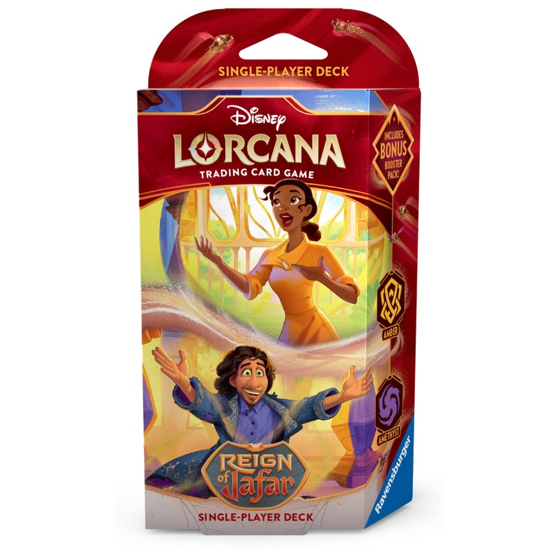 Disney – Lorcana – Reign of Jafar – Starter Deck – Amber & Amethyst – Tiana & Bruno