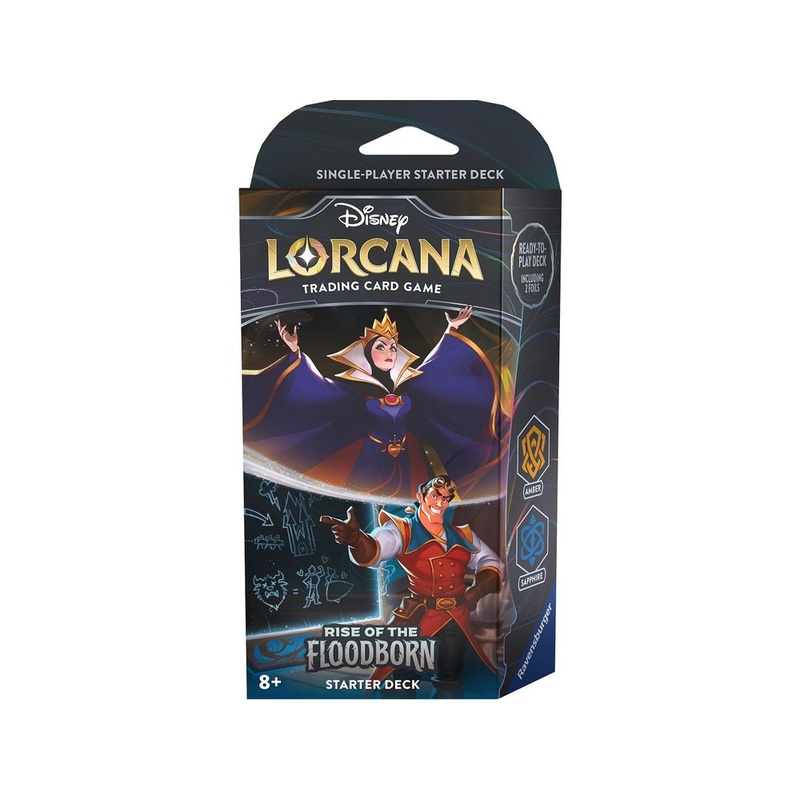 Disney – Lorcana – Rise of the Floodborn – Starter Deck – Amber & Sapphire The Queen and Gaston