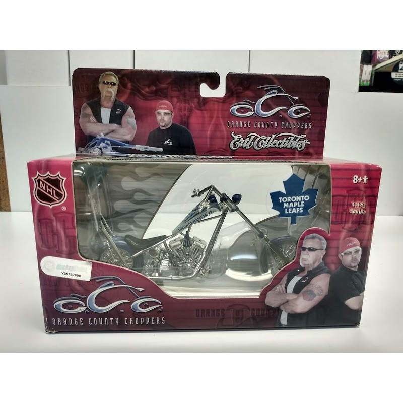 Ertl – NHL – OCC Chopper Motorcycle Series – Toronto Maple Leafs – SUN BLEACHED FRONT AND REAR MAY HAVE LOOSE PIECES