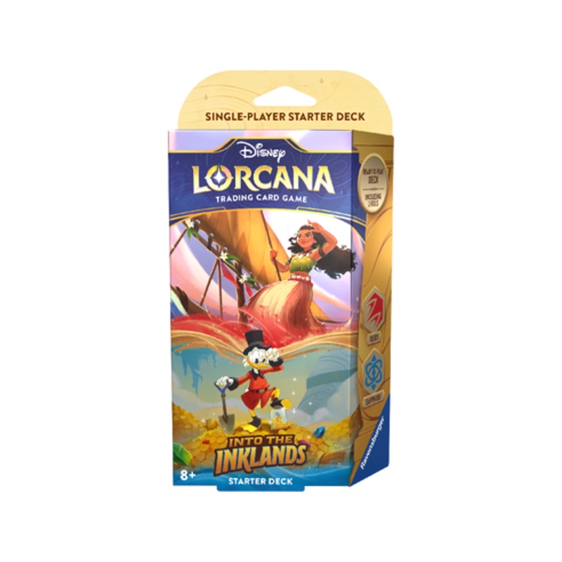 Disney – Lorcana – Into the Inklands – Starter Deck – Ruby & Sapphire – Moana & Scrooge Mcduck