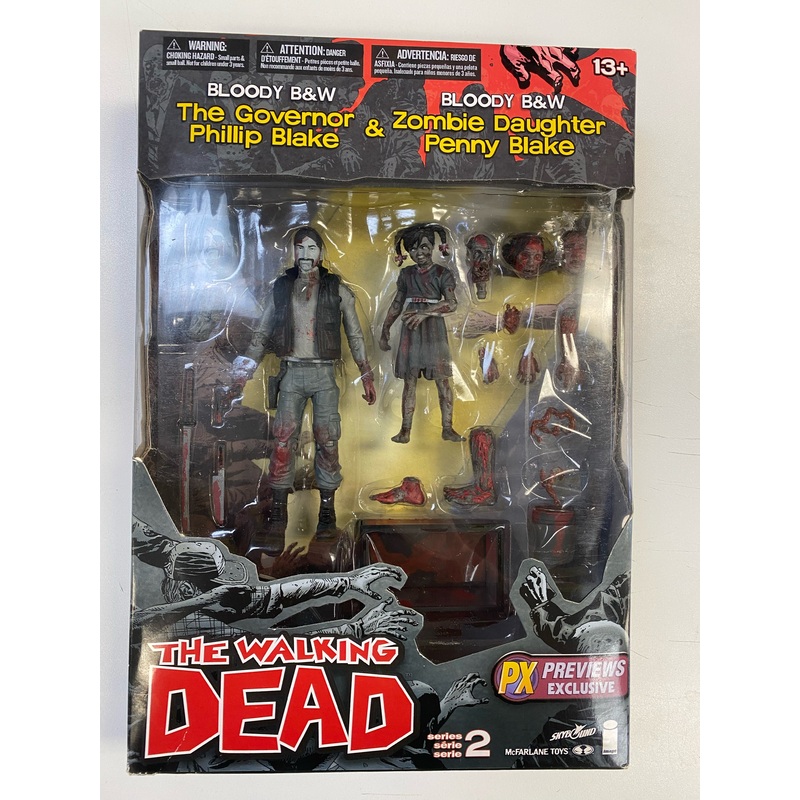 McFarlane Toys – Walking Dead – Bloody Black & White Governor and Daughter Penny Blake – Series 2 Figure Set – PX Previews Exclusive