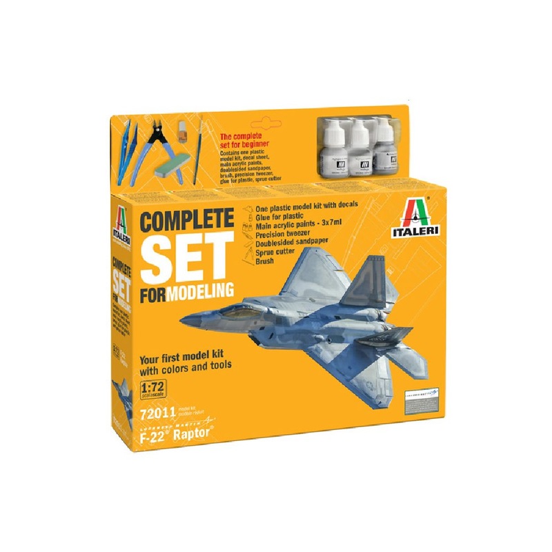 1/72 F-22 Raptor Complete Set – Includes Tools and Paints