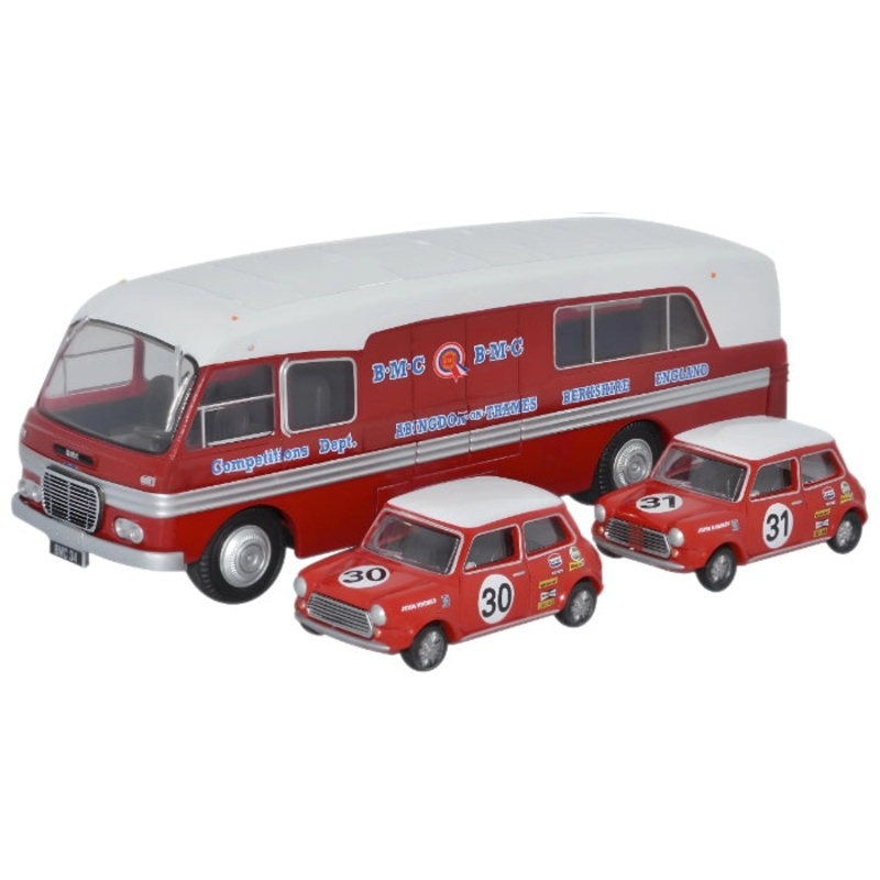 1/76 BMC Car Transporter & Two Minis BMC Competitions Dept.
