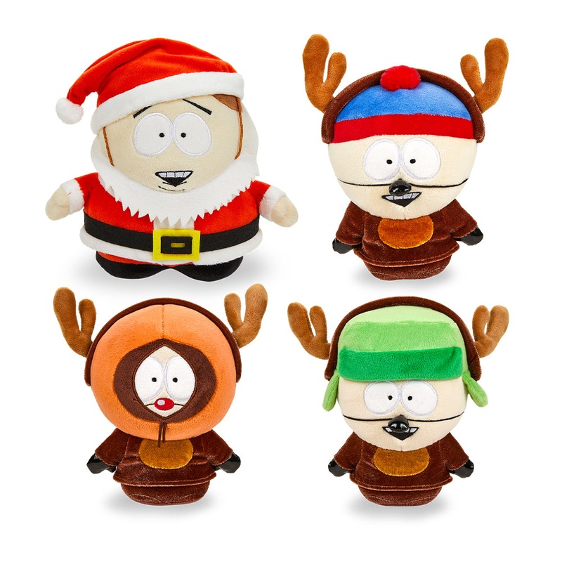 South Park Christmas 8″ Phunny Plush Set of Four – Santa Cartman and Reindeer Kyle, Stan, and Kenny