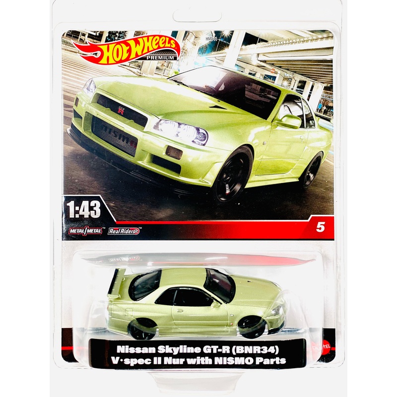 Hot Wheels 2024 Premium 1:43 Scale Nissan Skyline GT-R (BNR34) V Spec II Nur W/ Nismo Parts #5
