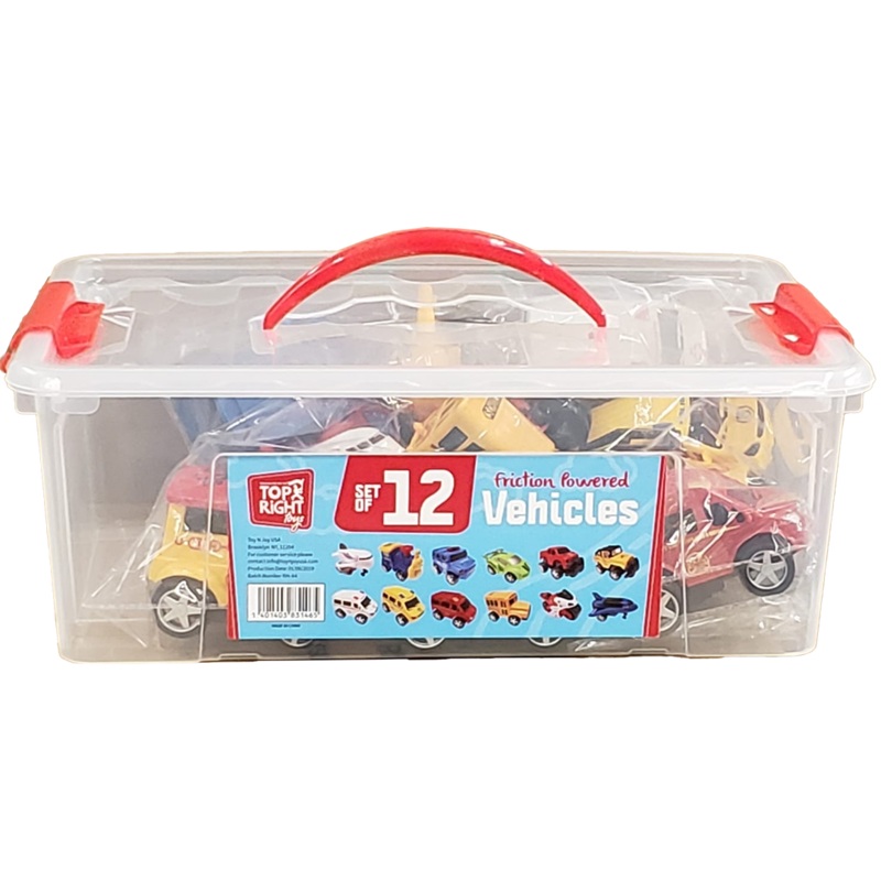 Top Right Friction Powered Vehicles- Set of 12