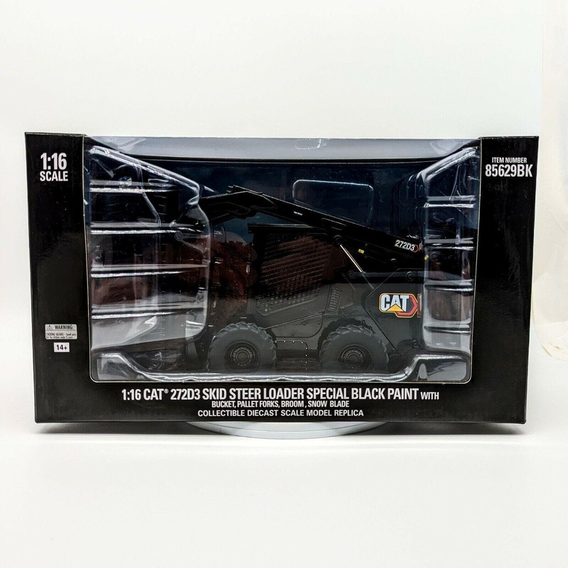 1/16 Diecast Masters CAT 272D3 Skid Steer Loader W/Bucket Forks BLACK