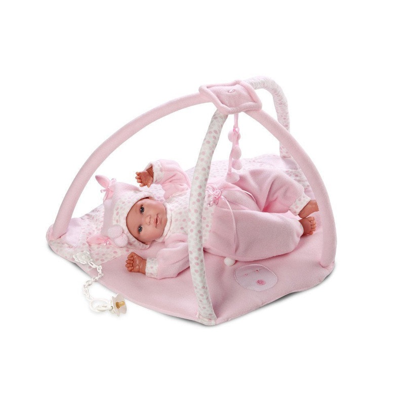 Infant Baby Girl with Play Mat Gymini 16” Crying Doll with Pacifier
