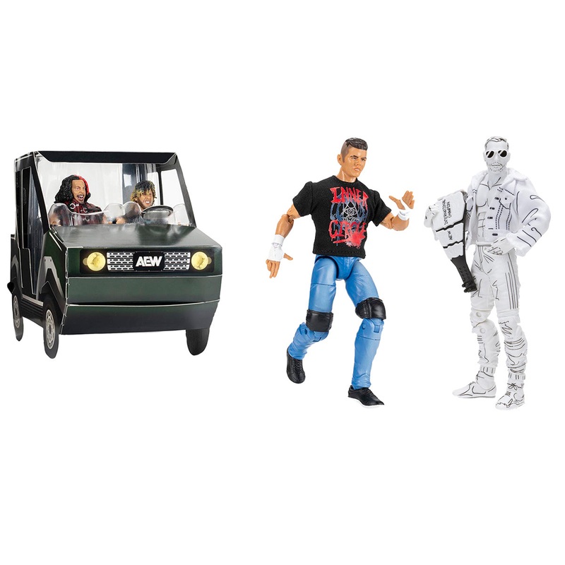AEW Golf Cart 3-Pack & Orange Cassidy Figure Bundle