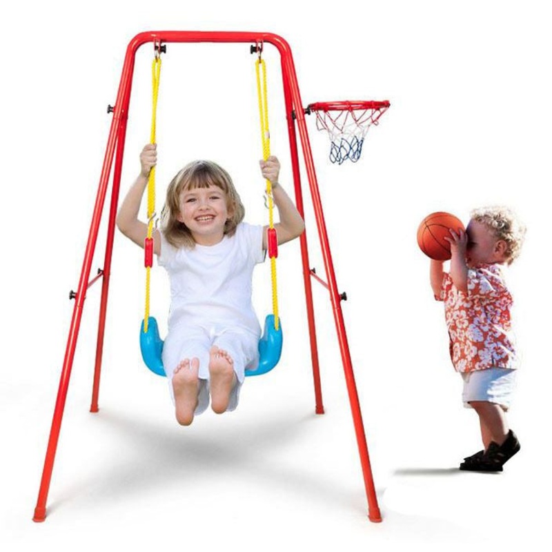 Child Basketball & Swing Play Set Kid Activity Center