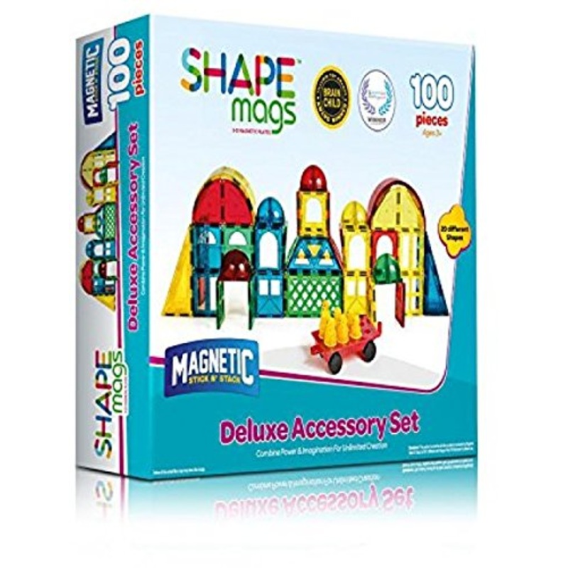 Magnetic Stick N Stack, Shape Mags, DELUXE Set, 100 Pieces