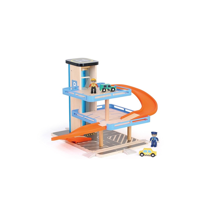 Top Bright 3 Level City Parking Garage 2 Cars & 2 Figures included