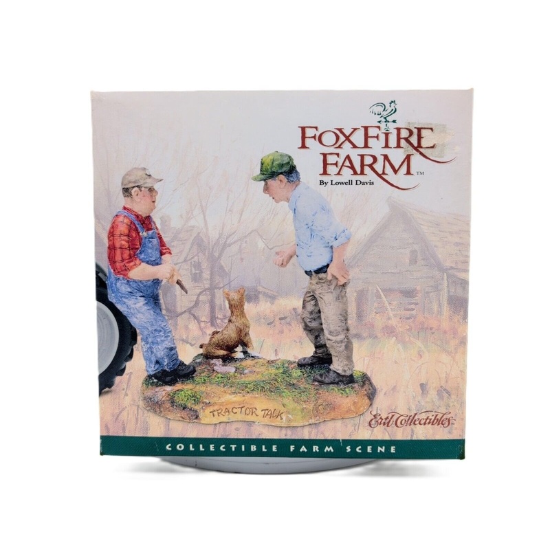 1/16 Foxfire Farm “Tractor Talk” Cold Cast Porcelain Statue by Lowell Davis