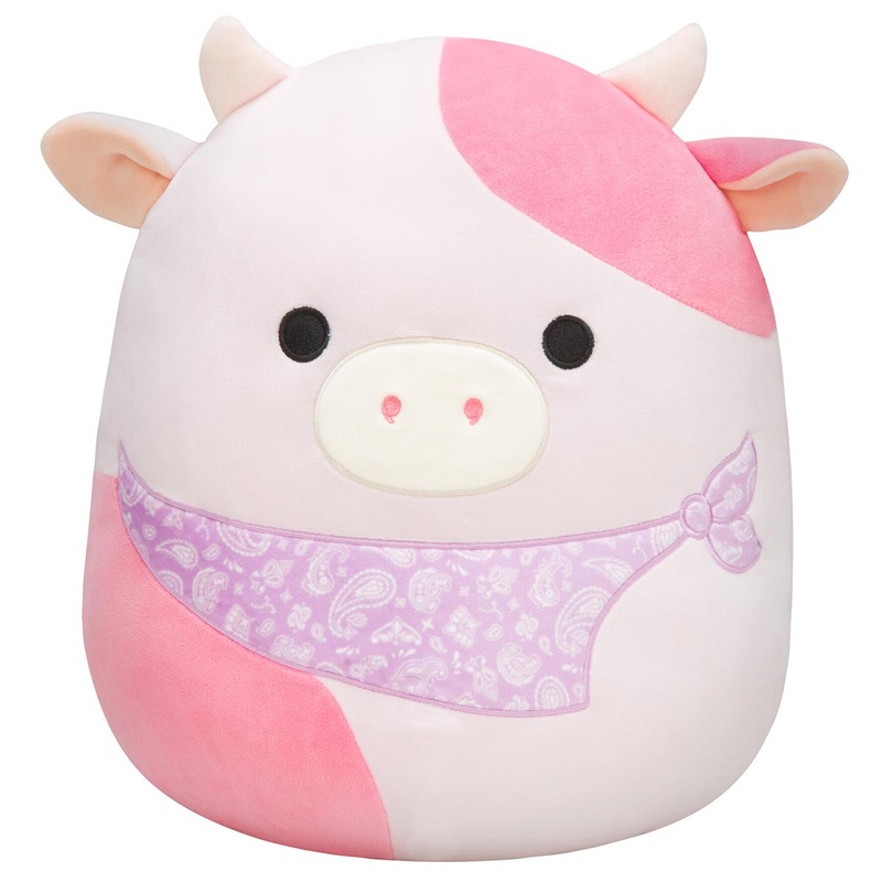 14-Inch Reshma the Light Pink Cow with Purple Bandana 14″