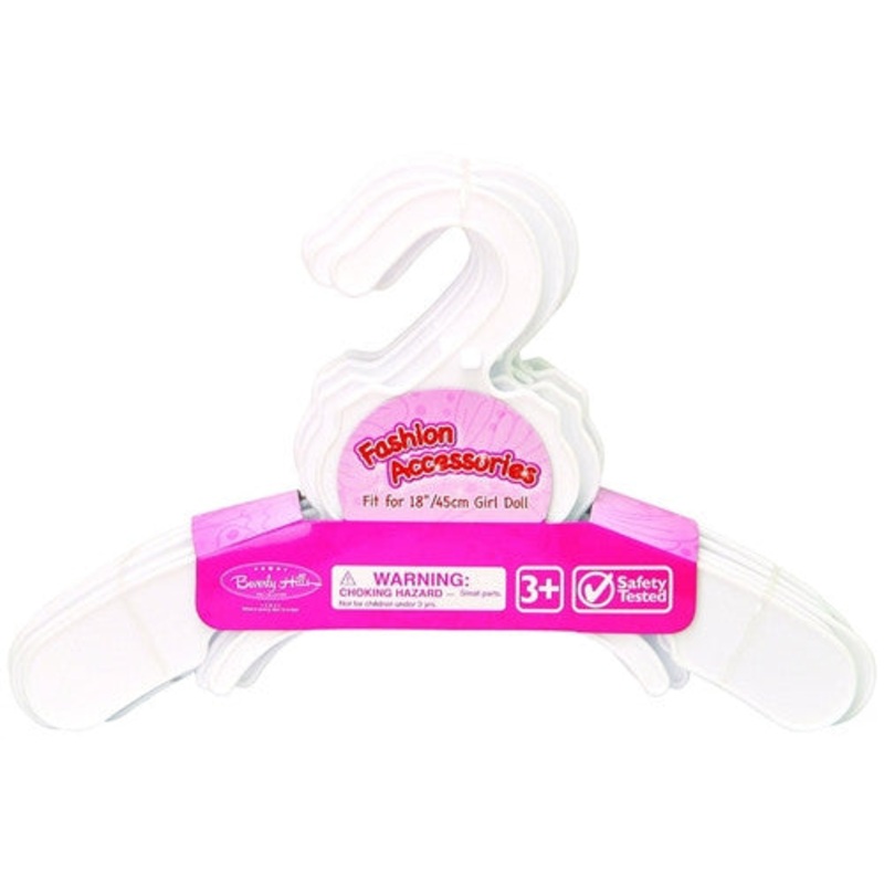 Beverly Hills, 10 Plastic Hangers, Fits 18″ Doll
