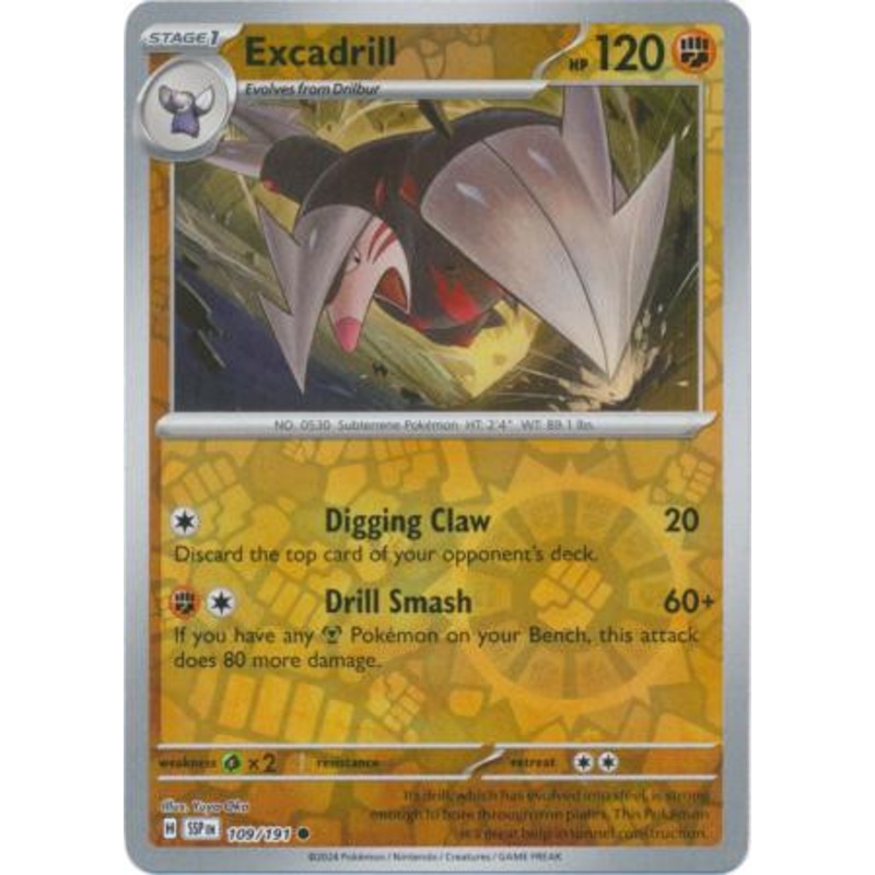 SV Surging Sparks 109/191 Excadrill (Reverse Holo)