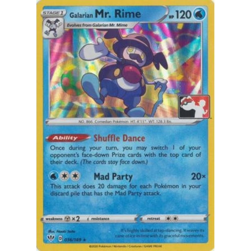 Darkness Ablaze 036/189 Galarian Mr. Rime (Prize Pack League Promo Holo)