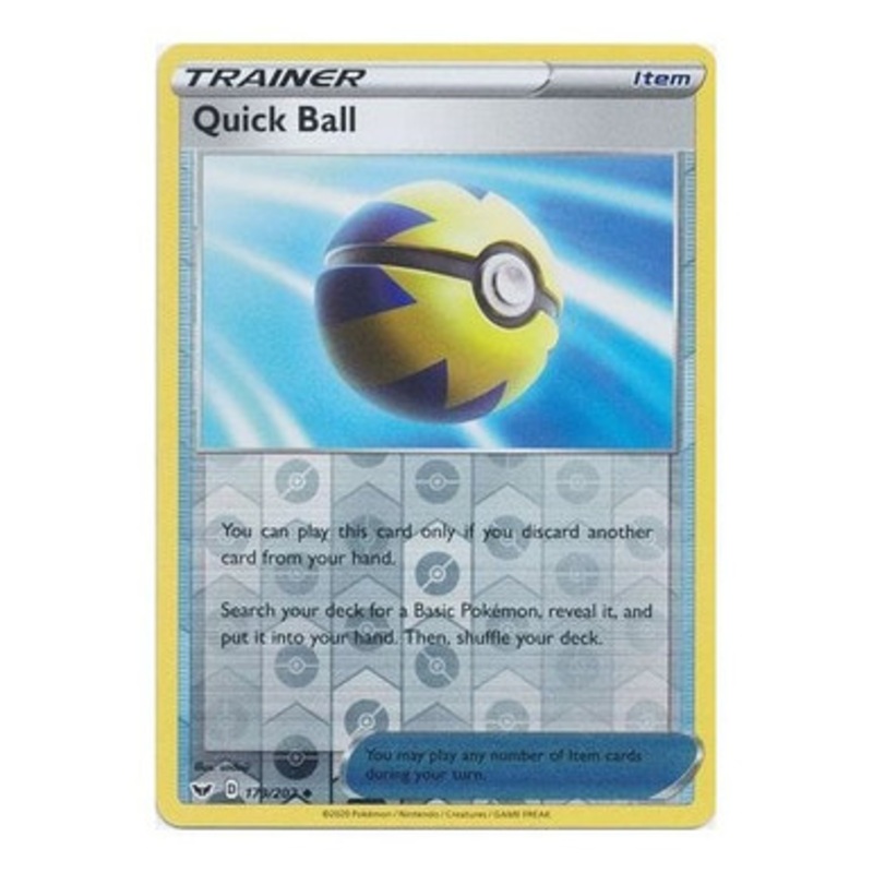 Sword & Shield (Base) 179/202 Quick Ball (Reverse Holo)