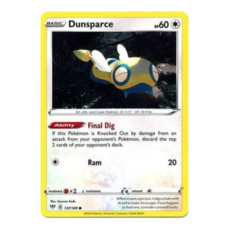 Darkness Ablaze 137/189 Dunsparce