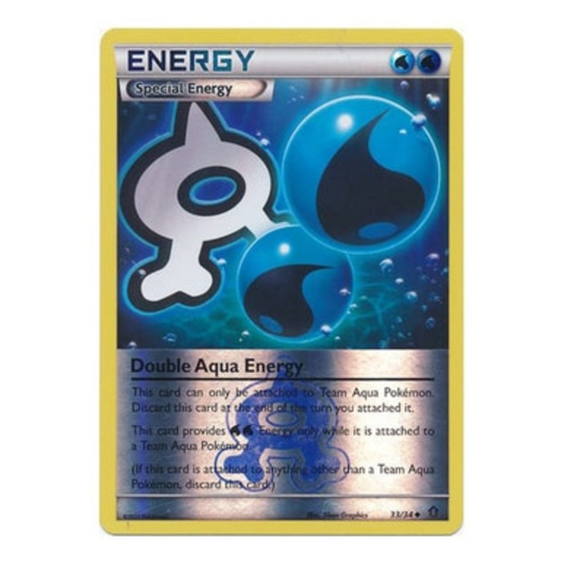 XY Double Crisis 33/34 Double Aqua Energy (Reverse Holo)