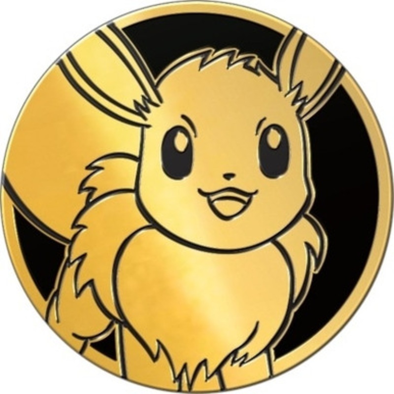 Yellow Gold & Black Clear Eevee Oversized Coin
