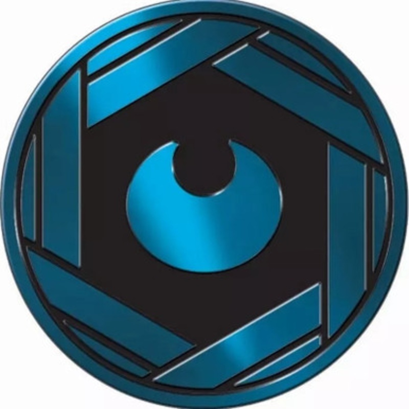 Dark Blue & Black Clear Oversized Darkness Symbol Coin