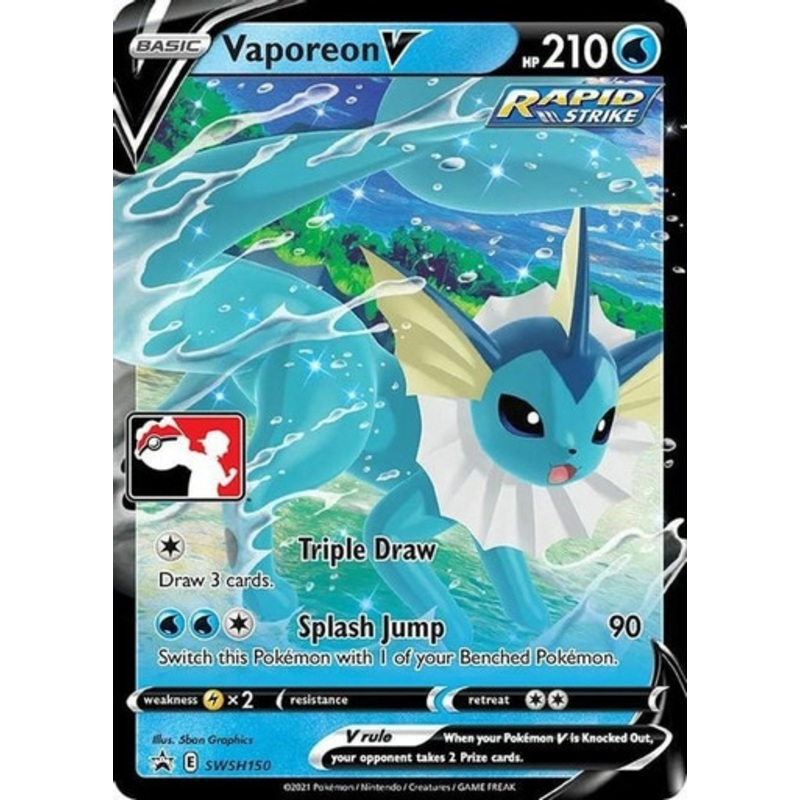 Sword & Shield Promo SWSH150 Vaporeon V (Prize Pack League Promo)