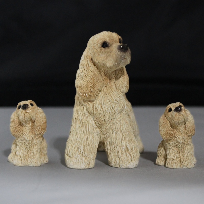 Lot of 3: Stone Critters Cocker Spaniels  Figurine | No-box