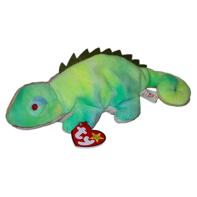 Ty Beanie Baby: Iggy the Rainbow Iguana – No Tongue