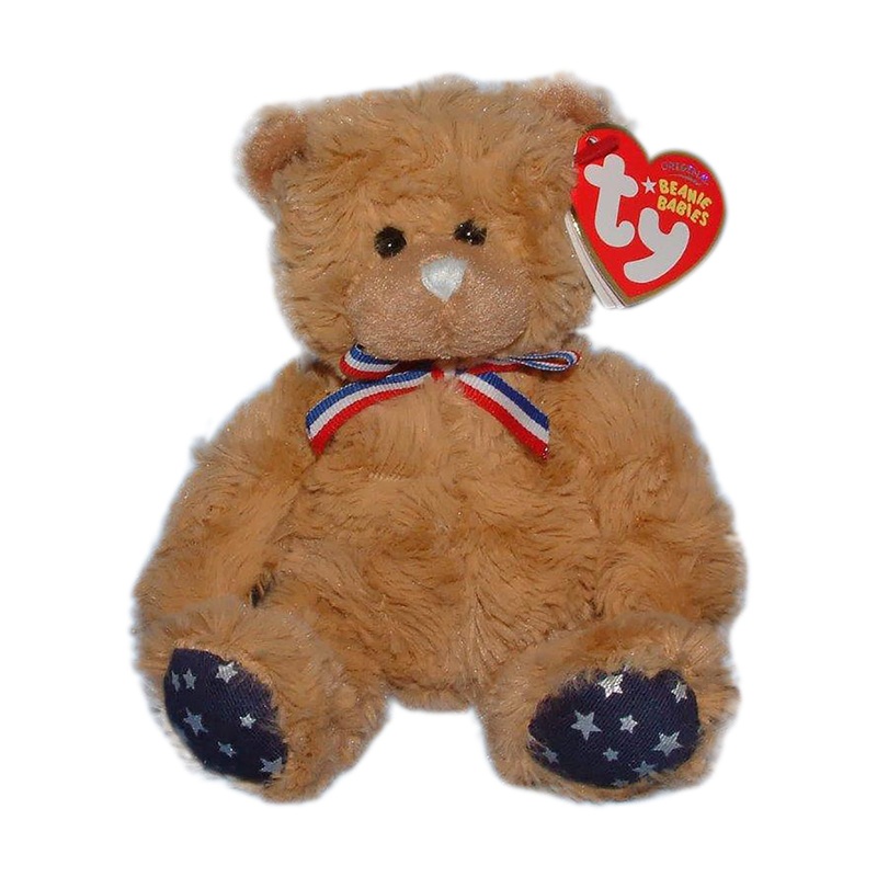 Ty Beanie Baby: Uncle Sam the Bear – White Nose