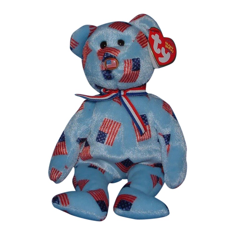 Ty Beanie Baby: Union the Bear – Flag Nose