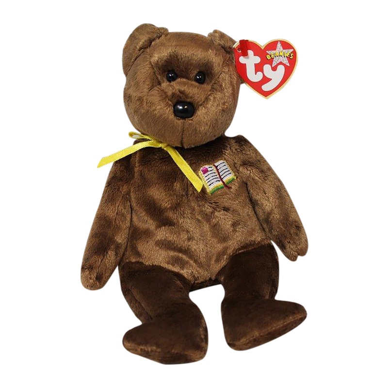 Ty Beanie Baby: William the Bear – Open Book – Gold Ribbon