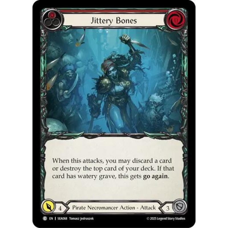 Jittery Bones (Red) [SEA068] (High Seas)  Rainbow Foil