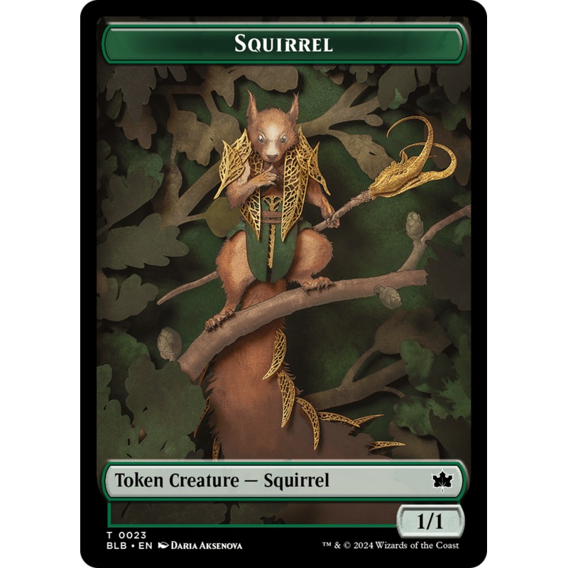 Squirrel // Food Double-Sided Token [Bloomburrow Tokens]