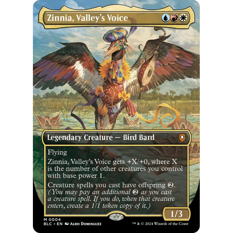 Zinnia, Valley’s Voice (Borderless) [Bloomburrow Commander]