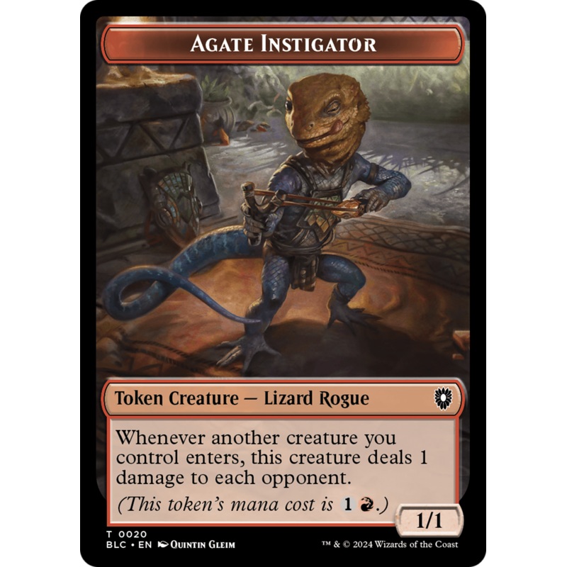 Agate Instigator // Rabbit Double-Sided Token [Bloomburrow Commander Tokens]