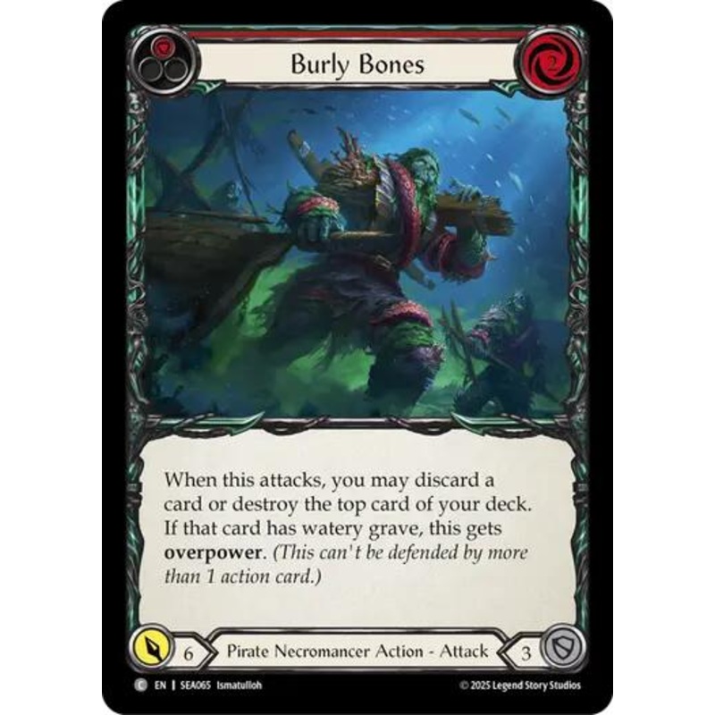 Burly Bones (Red) [SEA065] (High Seas)  Rainbow Foil