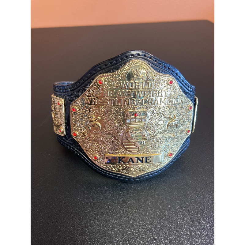 WWE Mini World Heavyweight Wrestling Champion Kane Small Display Replica Title Belt Preowned