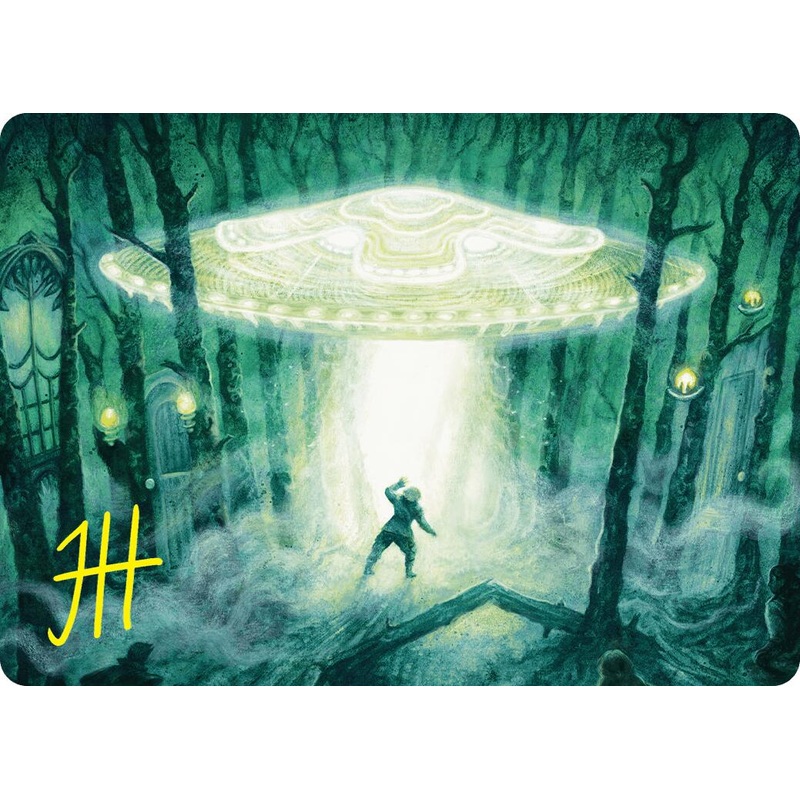 Unidentified Hovership Art Card (Gold-Stamped Signature) [Duskmourn: House of Horror Art Series]