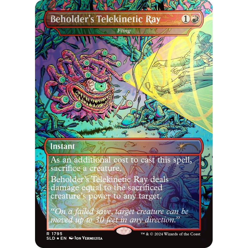 Beholder’s Telekinetic Ray – Fling (Rainbow Foil) [Secret Lair Drop Series]