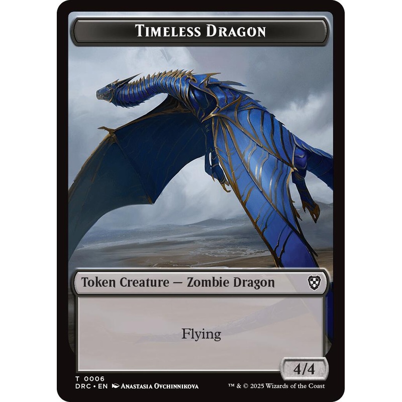 Timeless Dragon // Zombie (0007) Double-Sided Token [Aetherdrift Tokens]