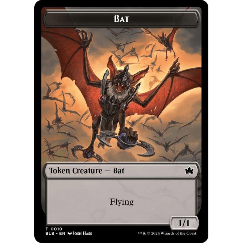 Bat // Warren Warleader Double-Sided Token [Bloomburrow Tokens]