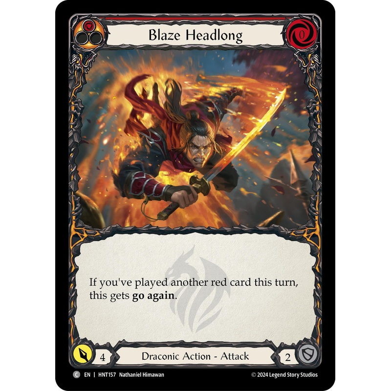 Blaze Headlong (Red) [HNT157] (The Hunted)  Rainbow Foil