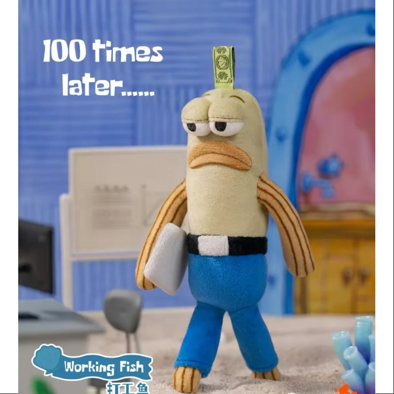 Bikini Bottom Buddies Whimsical Plush Series Working Fish