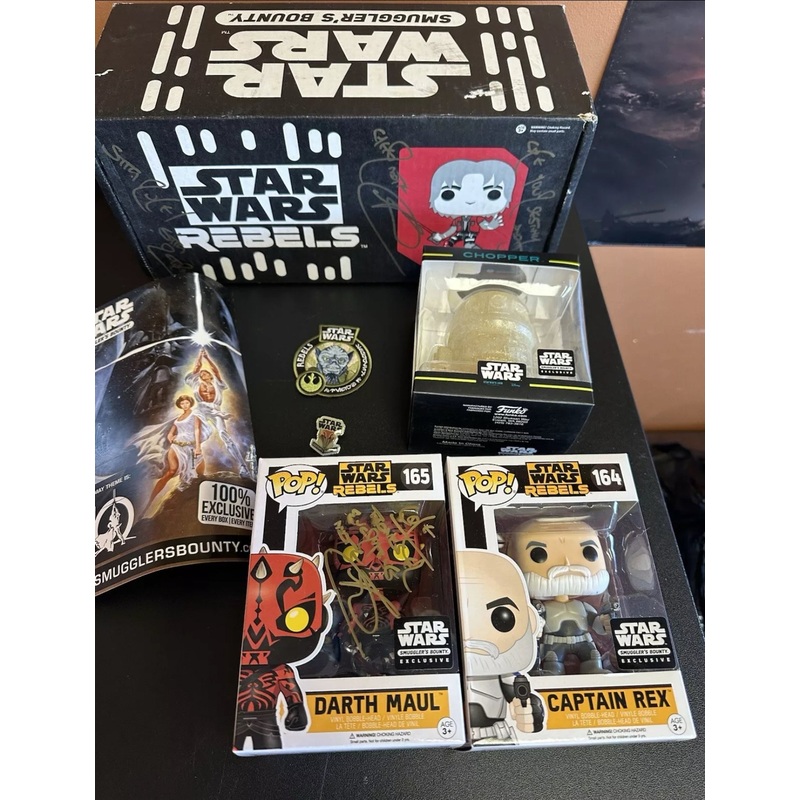 Star Wars Rebels Smugglers Bounty Box Captain Rex & Darth Maul Ray Park Auto NO COA
