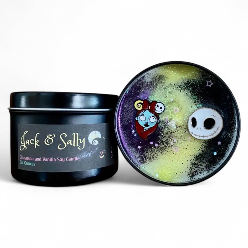 Jack & Sally Candle | Halloween and Christmas | Vegan
