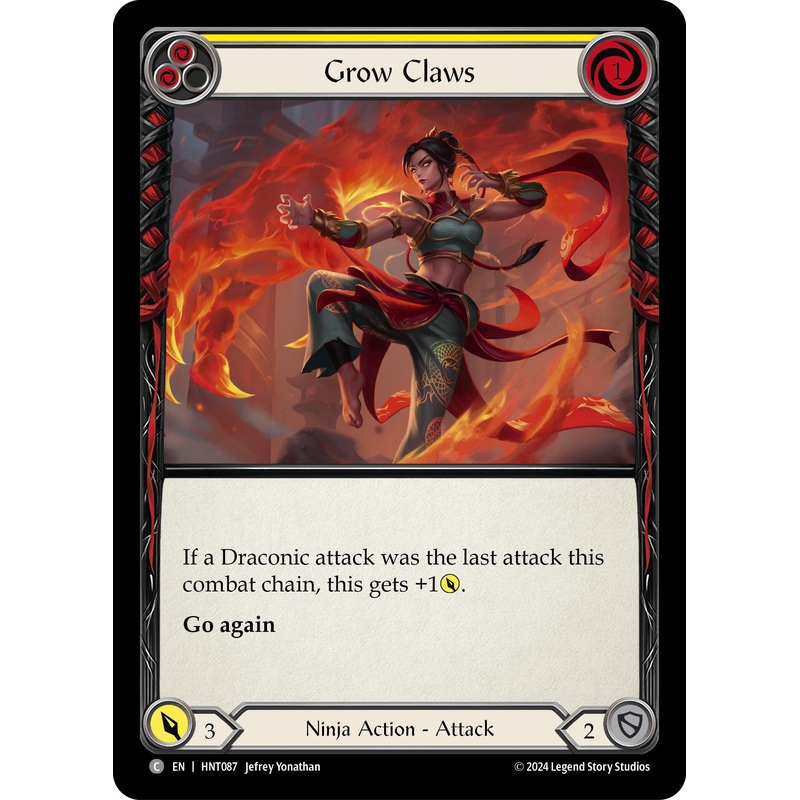 Grow Claws (Yellow) [HNT087] (The Hunted)  Rainbow Foil