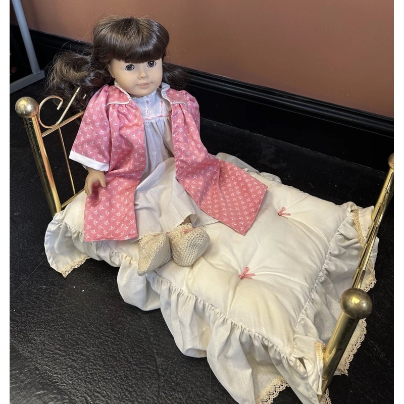 American Girl Samantha Doll In Gown With Brass Bed Preowned